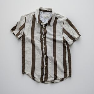 Denim & Flower Brown and White Striped Casual Shirt